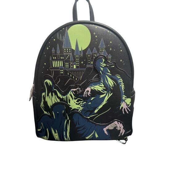 Loungefly Harry Potter Glow In the Dark Dementor Mini Backpack NWT Black Green - Picture 1 of 4